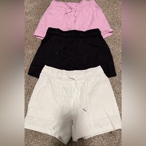 Lululemon high rise, dance studio 3.5 inch shorts  - Pink, Black, White (3 pair)